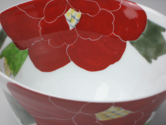 画像: 赤牡丹手びねり小鉢